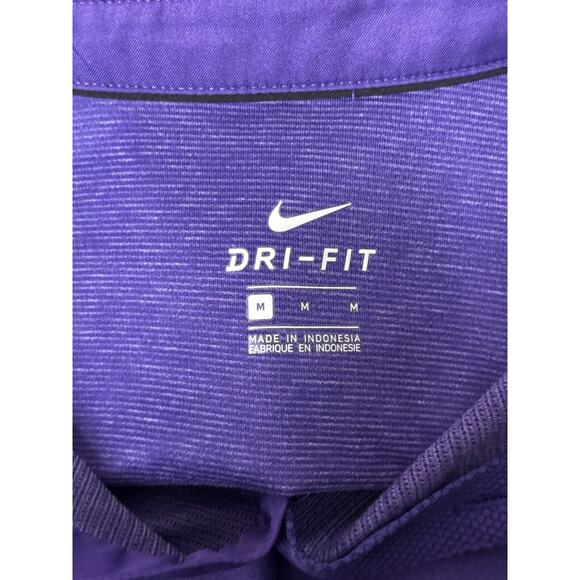 Nike Polo Shirt Medium Mens TCU Horned Frogs Dri Fit Purple - Picture 7 of 8